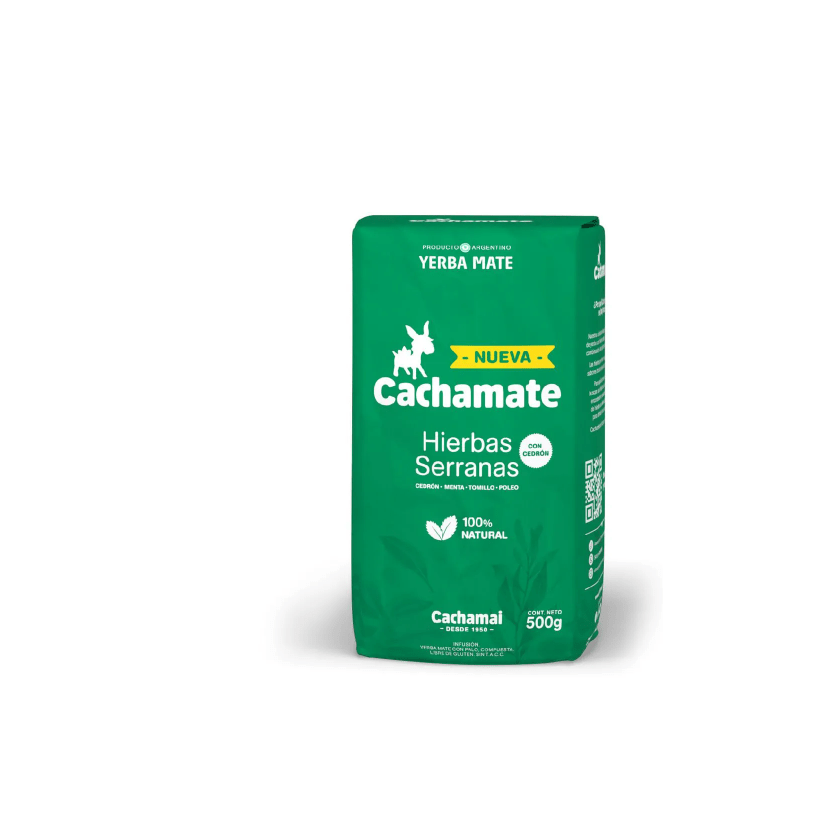 Yerba Mate Cachamate Serranas Con cedrón 500g.