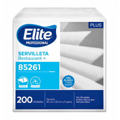 Servilleta de Mesa Elite Restaurant+ 30x30 cm Paquete de 200 Unidades