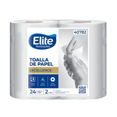 Toalla Papel Elite Doble Hoja 2 Rollos 24 M