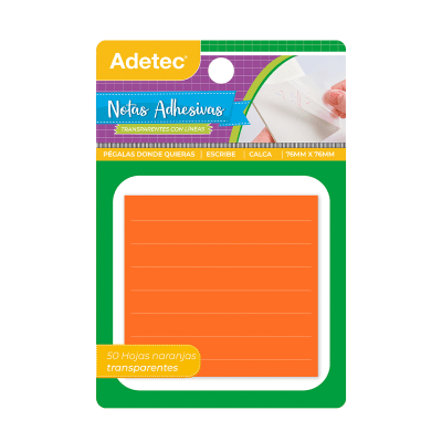 Nota Adhesiva Adetec Transparente Con Líneas