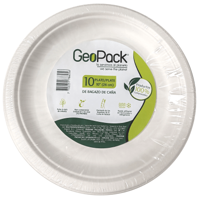 Plato Geopack Biodegradable 26 cm 10 Unidades