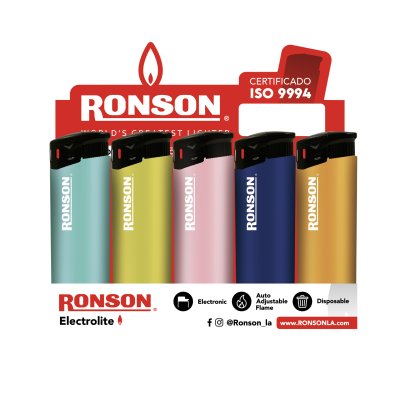 Encendedor Ronson Electrolite Solid 15 Unidades