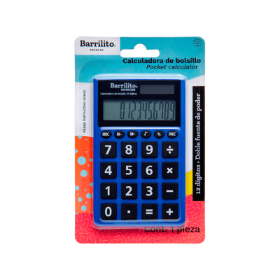 Calculadora de Bolsillo Barrilito Básica 8046CBB 12 Dígitos