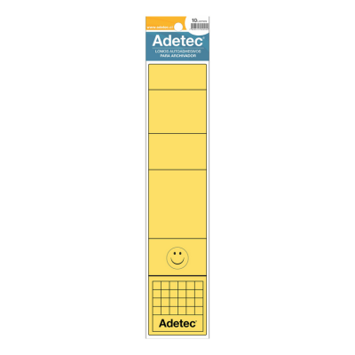 Lomo Archivador Adetec Adhesivo Ancho Amarillo 10 Unidades