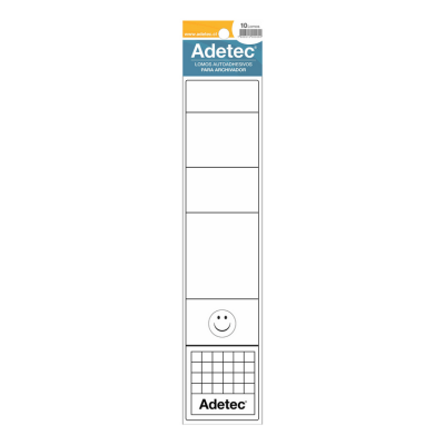 Lomo Archivador Adetec Adhesivo Ancho Blanco 10 Unidades