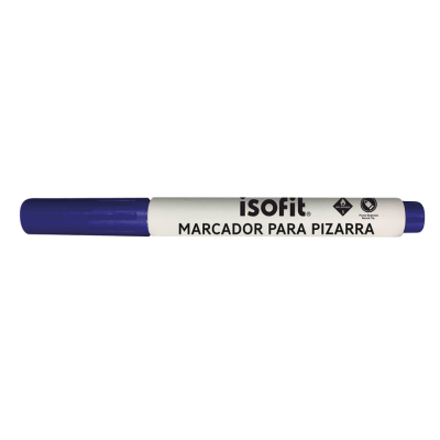 Plumón Pizarra Isofit Desechable Punta Redonda Azul