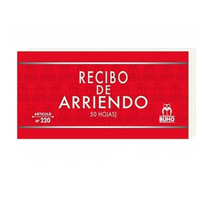 Formulario Recibo de Arriendo Buho N° 220 50 Hojas