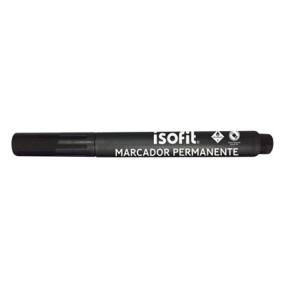 Marcador Permanente Isofit Punta Redonda Negro