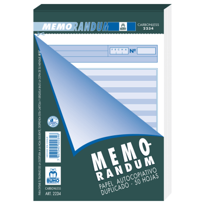 Formulario Buho Memorándum 50 Hojas