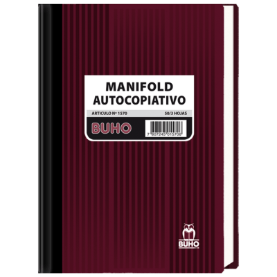 Libreta Manifold Buho Triplicada Autocopiado 50 Hojas