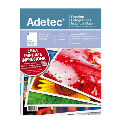 Papel Foto Adetec Mate Inkjet Carta 170 g 20 Hojas