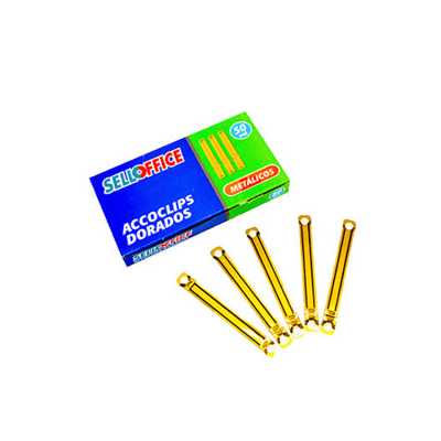 Accoclips Selloffice Fastener Dorado 50 Unidades