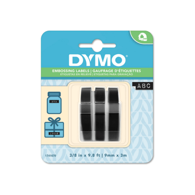 Cinta Rotuladora Dymo Xpress 9 mm 3 m 3 Unidades Negro