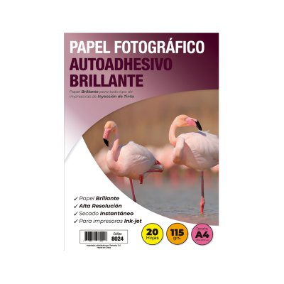PAPEL FOTOGRA A4 115GR 20 HJ BRILLANT AUT/ADH ADET