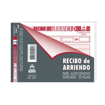 FORMULARIO RECIBO DE ARRIENDO BUHO CARBONLESS 2201