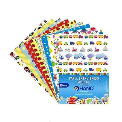 PAPEL ENTRETENIDO DOBLE FAZ 10 HJS 25X35 HAND 