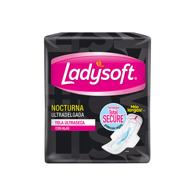 Toalla higiénica Ladysoft nocturna ultra delgada ultra seca 7 unidades.