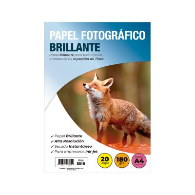 Papel Fotográfico Adetec Brillante A4 180 gramos 20 Hojas