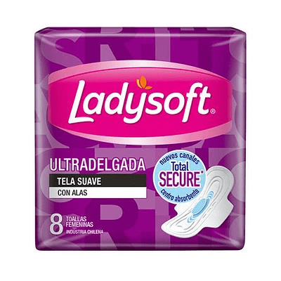 Toalla Higiénica Ladysoft Diurnas Ultradelgadas 8 Unidades